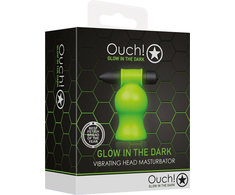 Ouch By Shots Ouch! Glow in the Dark Vibrating Intimate Head Device Žalias