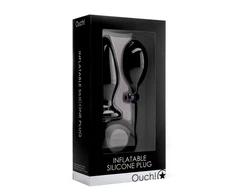 Ouch By Shots Shots Inflatable Silicone Plug Juodas Adjustable Size System