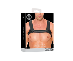 Ouch By Shots Ouch! Neoprene Chest Harness S/M - Adjustable Comfort Fit Juodas