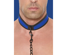 Ouch By Shots OUCH! Adjustable Neoprene Collar with Detachable Leash Juodas
