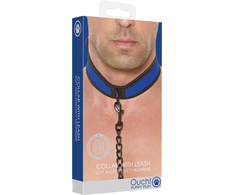 Ouch By Shots OUCH! Adjustable Neoprene Collar with Detachable Leash Juodas