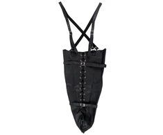Ouch By Shots Ouch! Lace-Up PU Leather Full Sleeve Arm Binder Juodas Adjustable