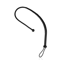 Ouch By Shots EasyToys PU Leather Whip Juodas 122cm with Knot Handle Detail