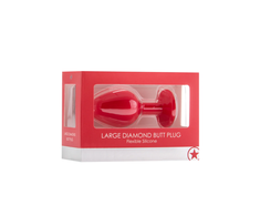 Ouch By Shots Sinner Gear Silicone Anal Plug Large with Decorative Crystal Base