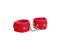 Ouch By Shots OUCH! Plush Series Adjustable Leather Ankle Cuffs with Soft Lining