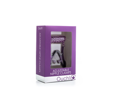 Ouch By Shots Ouch! Adjustable Stainless Steel Nipple Clamps with Chain, Nickel-Free