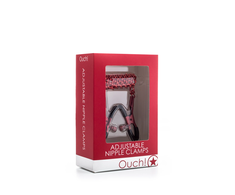 Ouch By Shots Ouch! Adjustable Stainless Steel Nipple Clamps with Chain, Nickel-Free