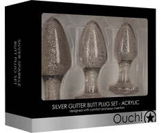Ouch By Shots Shots Crystal Clear Acrylic Plug Set 3 Sizes Transparent Finish