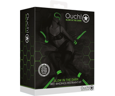 Ouch By Shots Ouch! Glow in the Dark Bed Restraint Attachment Set, Neon Žalias