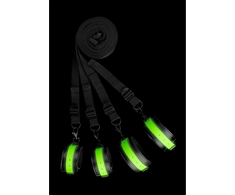 Ouch By Shots Ouch! Glow in the Dark Bed Restraint Attachment Set, Neon Žalias