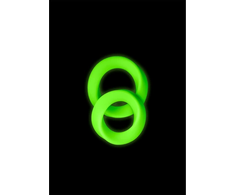 Ouch By Shots Ouch! Glow in the Dark Comfort Ring Set 2pcs Flexible Žalias