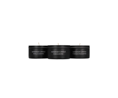 Ouch By Shots Rocks-Off Massage Candle Set 3x60g, Pheromone, Vanilla, Rose Aroma