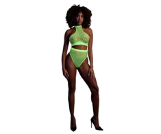 Ouch By Shots Neoness Turtle Neck Crop Top &amp; High Waist Slip UV Neon Rožinė XL/XXXXL