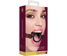 Ouch By Shots Ouch Halo Silicone Open Ring Gag - Elegant Juodas &amp; Gold Design