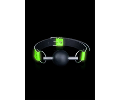 Ouch By Shots Ouch! Glow in the Dark Solid Ball Gag - Universal Size, Luminous Žalias