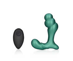 Ouch By Shots OUCH! Stacked Intimate Massager with Remote Control Metallic Žalias