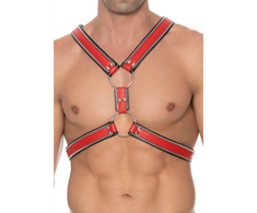 Ouch By Shots Z Series Scottish Leather Harness S/M - Adjustable Stainless Steel Details