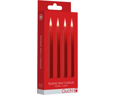 Ouch By Shots Ouch! Teasing Wax Candles 4-Pack - Raudona, Body Art Priedas