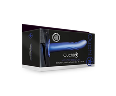 Ouch By Shots Ouch! Textured Curved Hollow Strap-On 20 cm Adjustable System Juodas