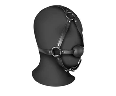 Ouch By Shots Galvos diržai su Solid Ball Gag - Juodas