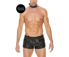 Ouch By Shots Master Series Deluxe Bondage Collar One Size Adjustable Leather Juodas