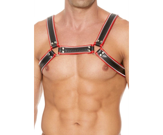 Ouch By Shots Z Series Chest Bulldog Harness L/XL - Genuine Leather, Adjustable Buckles
