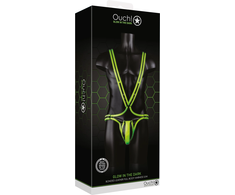 Ouch By Shots Ouch! Glow in the Dark Body Harness S/M - Adjustable Neon System