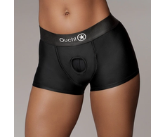 Ouch By Shots Sinner Gear Vibrating Strap-On Boxer M/L Juodas - Rechargeable Intimate System