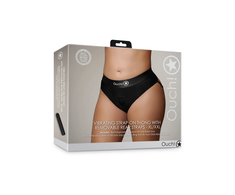 Ouch By Shots Shots Vibrating Strap-On Briefs Removable Rear Straps XL/XXL Juodas