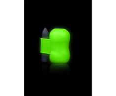 Ouch By Shots Ouch! Glow in the Dark Vibrating Intimate Device, Fluorescent Žalias