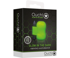 Ouch By Shots Ouch! Glow in the Dark Vibrating Intimate Device, Fluorescent Žalias