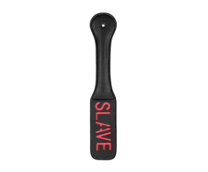 Ouch By Shots Ouch! Paddle SLAVE Reversed Lettering Juodas Leather Impact Tool