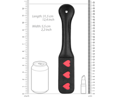 Ouch By Shots Rimba Paddle HEARTS - Leather Impact Tool with Heart Pattern