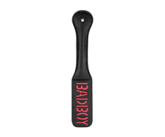 Ouch By Shots Rocks-Off BAD BOY Leather Paddle - Reversible Imprint, Juodas, 32cm