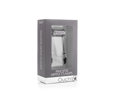 Ouch By Shots Ouch! Pinch Nipple Clamps with Adjustable Chain, Stainless Steel