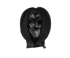 Ouch By Shots Ouch! Adjustable PU Leather Sensory Hood with Zip Closure - Juodas