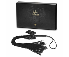 Bijoux Indiscrets Lilly Soft Fringe Whip - Elegant Faux Leather, Juodas