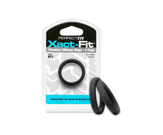 PerfectFitBrand Perfect Fit Xact-Fit #11 Adjustable Silicone Ring 2 vnt. Juodas