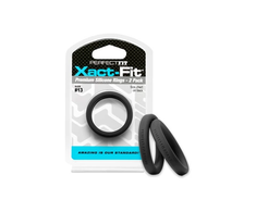 PerfectFitBrand Perfect Fit Xact-Fit #13 Precision Ring Set, 2 vnt., Soft Juodas Silicone