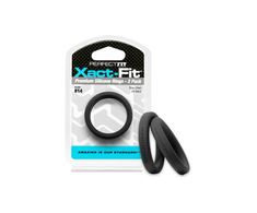 PerfectFitBrand Perfect Fit Xact-Fit Ring Set #14, 2 vnt., Flexible Silicone, Juodas