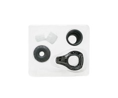 PerfectFitBrand Perfect Fit Premium C-Rings Set - Silicone Variety, 6 Sizes, Juodas