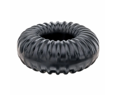 Perfect Fit Ribbed Ring Juodas - Flexible SilaSkin Comfort Ring