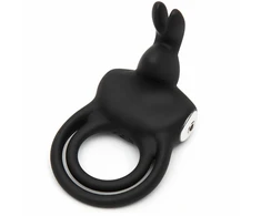 RING Happy Rabbit – stimuliuojantis USB įkraunamas meilės žiedas triušiui