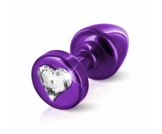 Diogol Anni R Aliuminio Plug 25mm Heart Shape Violetinė Swarovski