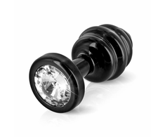 Diogol Ano Ribbed Juodas 25 mm Aliuminio Intimate Priedas with Crystal