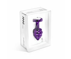 Diogol Ano Ribbed Plug 25 mm Aliuminio Violetinė with Swarovski Crystal