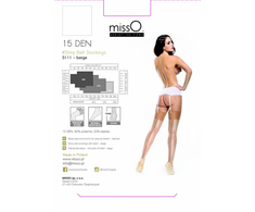 MissO S111 rusvai gelsvas Classic Stockings for Garter Belt S/M