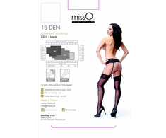 MissO S301 Classic Juodas Suspender Stockings S/M