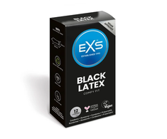 EXS Juodas Latex 12-Pack - Juodas Silky Latex Barrier Protection