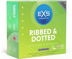 EXS Ribbed &amp; Dotted Latex 56mm Textured Protection 48-Pack